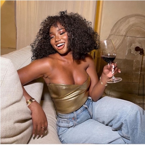 Zara Gold KNIT BUSTIER TOP - Picture 8 of 16